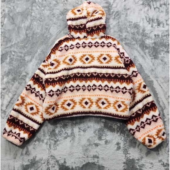 Arizona Jean Co. Jacket Womens XXL Fleece Aztec Southwest 1/2 Zip Pullover Crop - Picture 3 of 9